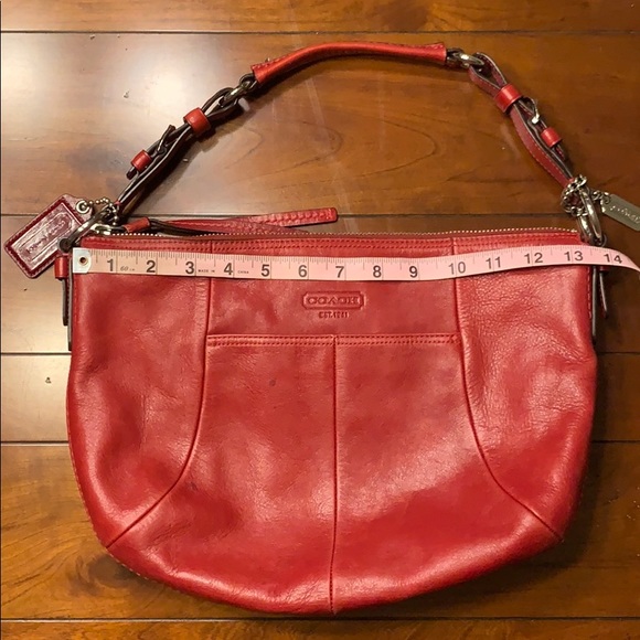 Red leather Coach purse - Picture 9 of 13